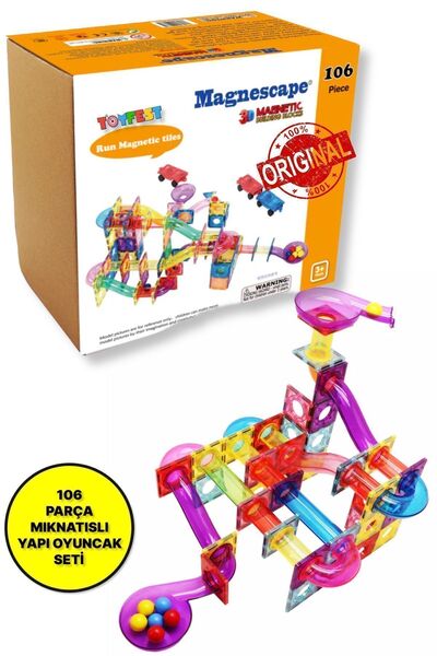 TOYFEST Magnescape Run Magnetic Tiles Mıknatıslı 3D Yapı Oyuncağı Seti - 106 ...