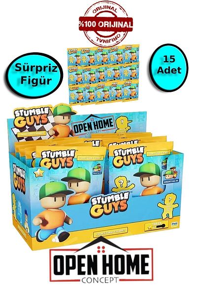 TOYFEST مجموعة المفاجآت Stumble Guys - 15 قطعة قصيرة - 5 سم