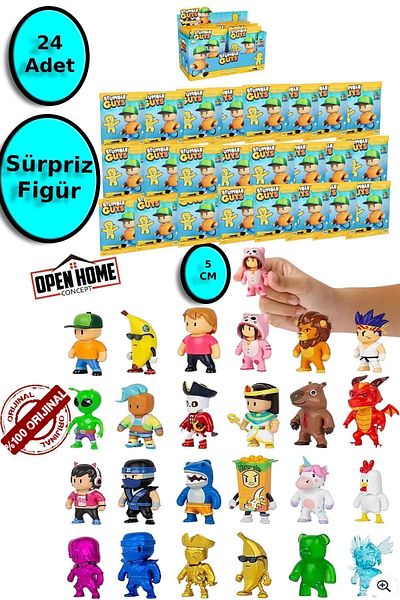 TOYFEST مجموعة المفاجآت Stumble Guys - 24 قطعة قطع 5 سم