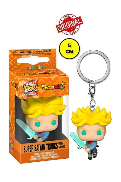 TOYFEST Funko Pocket Pop Dragon Ball Super Saiyan Trunks with Sword Figure Keychain - 5 CM