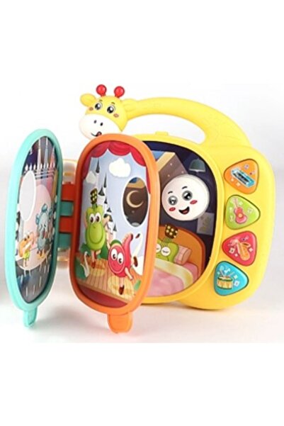 TOYFEST Müzikli Ninnili Işıklı Zürafa Modelli İnteraktif Eğitici Bebek Elektronik Kitabı - ( 1 - 3 Yaş )