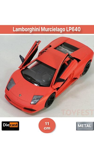 TOYFEST سيارة لامبورغيني مورسيلاجو LP640 ببوابات سحب وقطر قابلة للفتح - برتقالي 11.5 سم