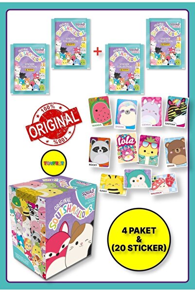 TOYFEST Panini Squishmallows Exit Sticker - Pakovanje od 4 (20 stikera)