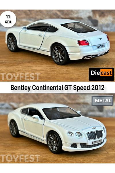 TOYFEST 2012 بنتلي كونتيننتال جي تي سبيد سحب قطرة أبواب قابلة للفتح موديل سيارة معدنية - أبيض 11.5 سم