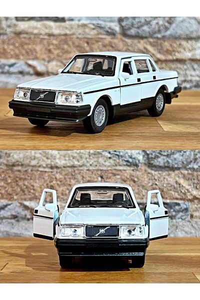 TOYFEST فولفو 240 GL تحقق قطرة يموت - سيارة معدنية مصبوبة - أبيض 11.5 سم