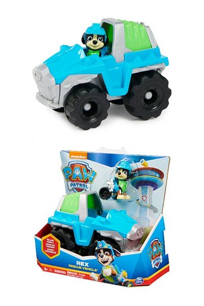 TOYFEST مجموعة مركبة وبطل باو باترول - ريكس - 20 سم