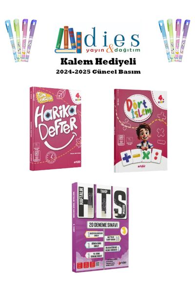 Artıbir Yayınları 4. Sınıf Harika Defter + Dört İşlem + HTS Deneme SET (2024-...