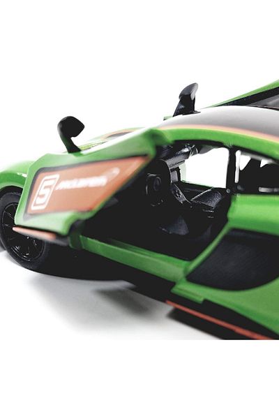TOYFEST ماكلارين 675LT قالب سحب وقطرات معدل - نموذج سيارة معدني مع أبواب مصبوبة قابلة للفتح - أخضر 11.5 سم
