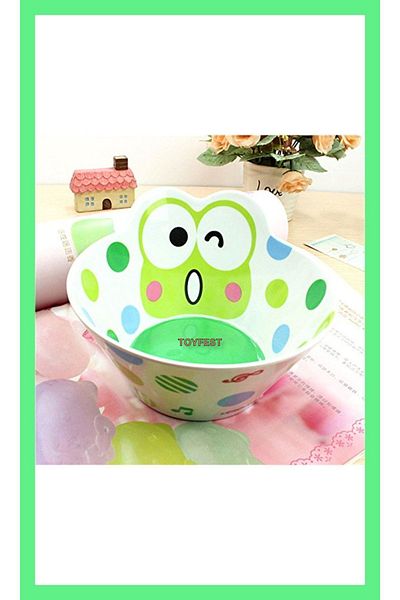 TOYFEST طبق عشاء للأطفال من Keroppi بتصميم ميلامين كورن فليكس - طبق وعاء للأطفال موديل 1