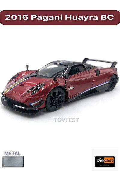 TOYFEST 2016 Pagani Huayra BC سحب قطرة يموت - نموذج سيارة معدني مع أبواب قابلة للفتح - أحمر 12.5 سم