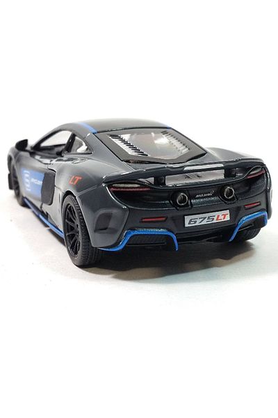 TOYFEST ماكلارين 675LT قالب سحب وقطرات معدل - نموذج سيارة معدني مع أبواب مصبوبة قابلة للفتح - أسود 11.5 سم