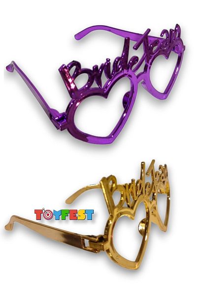 TOYFEST 1 قطعة نظارات زفاف ذهبية + 6 قطع نظارات وصيفة العروس لفريق العروس - 15x10 سم