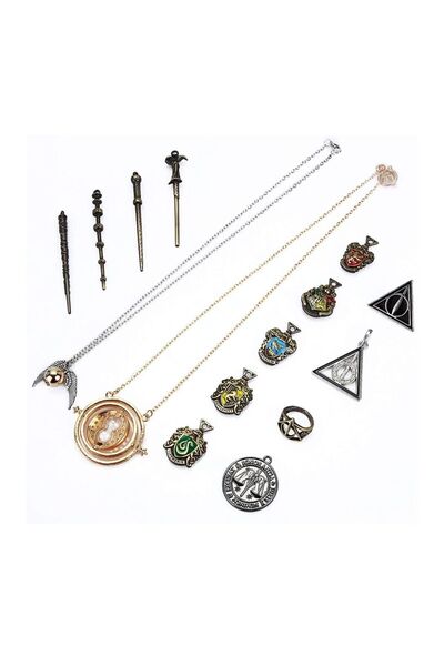 TOYFEST Harry Potter Figured Special Boxed Metal Multi-Varied Keychain Ring Wand Accessory Set