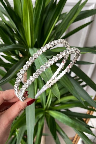 DOINUA Gemma Double Row Crown - Silver
