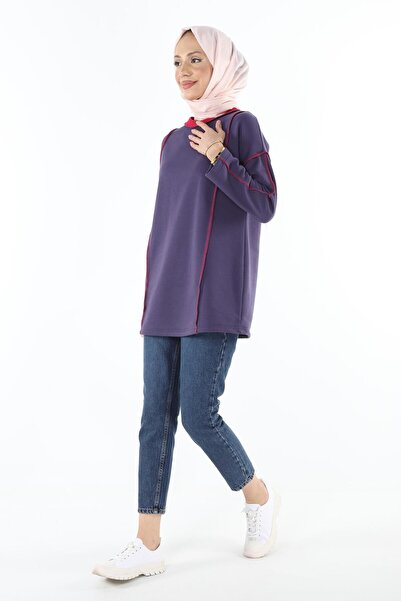 Plistre 2229_τριμμένο φούτερ Karyoka Stitched Basic Hijab