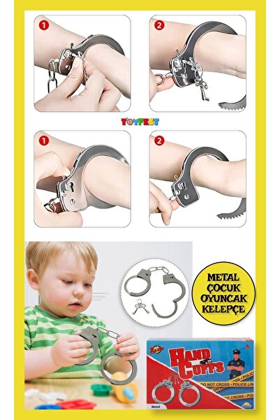 TOYFEST Kutulu Çocuk Oyuncak Anahtarlı Metal Kelepçe