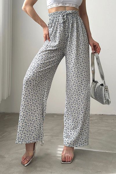 bacc Gray Patterned Women's Trousers - Elastic Waist, Wrap Bcdf-241104