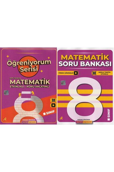 Matsev Yayıncılık 8.Sınıf Öğreniyorum Matematik Soru Bankası ve Matematik Sor...