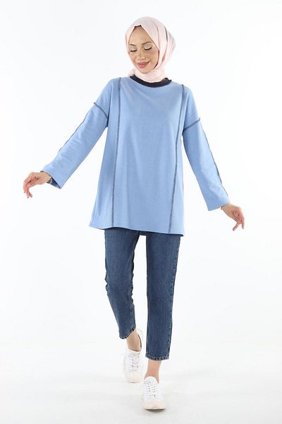 Plistre 2229_τριμμένο φούτερ Karyoka Stitched Basic Hijab