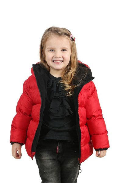 freemen Girl's Red Fleece Hooded Waterproof Windproof Inflatable Winter Coat & Coat