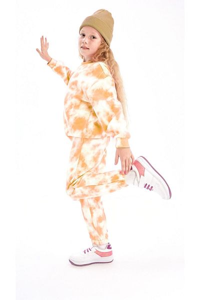 LUESS Unisex Children's Batik Patterned 3 Thread Tracksuit Set Without Racking