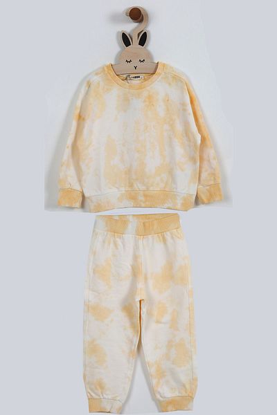LUESS Unisex Children's Batik Patterned 3 Thread Tracksuit Set Without Racking
