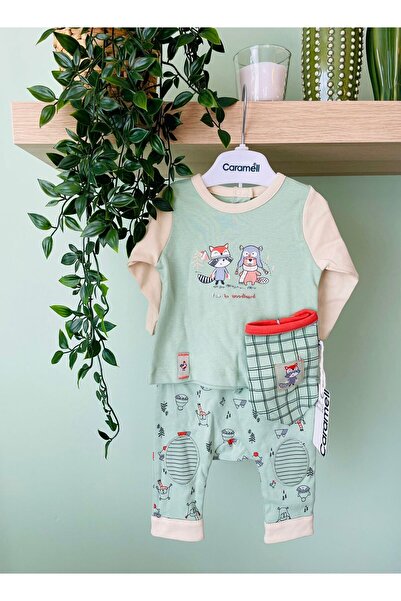 Caramell %100 Pamuk 3 Lü Bebek Takım (YEŞİL)