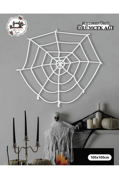 DÜVENCİ TİCARET Halloween - Bloody Themed White Spider Network
