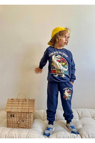 LİLLYPİCCA Dinosaur Patterned 3 Thread Non-Rated Suit Set for Boy