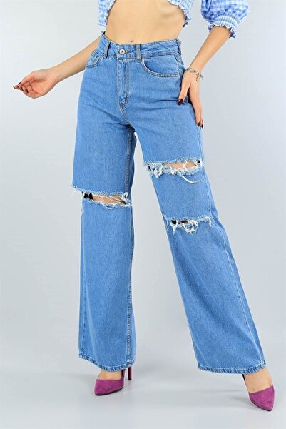 DRC trend جينز ماريا فضفاض باللون الأزرق الفاتح للغاية - غير يتلاشى بأرجل واس...