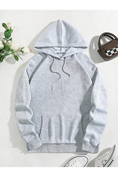 Mythologie Gray Oversize Hooded Lucky Star Sweatshirt