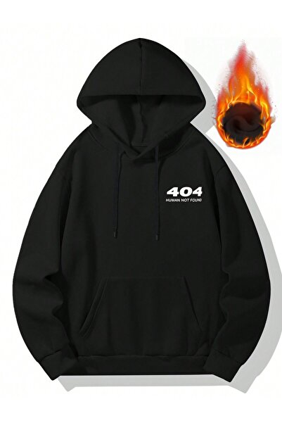 Mythologie Black Printed Oversize Hooded Sweatshirt - Error 404