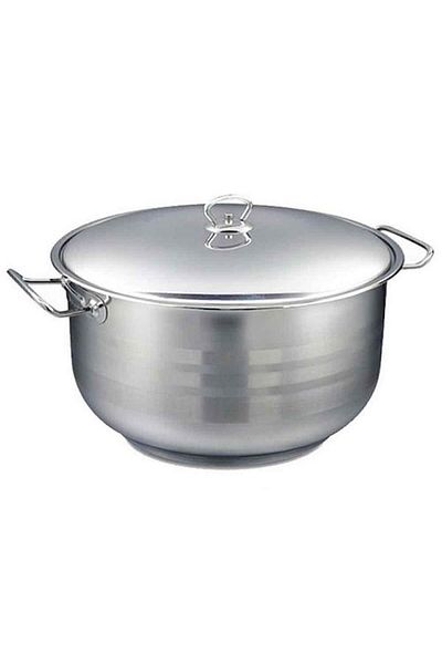 SAFLON Bestinox 36 Cm Steel Deep Pot with Steel Lid 23 Lt