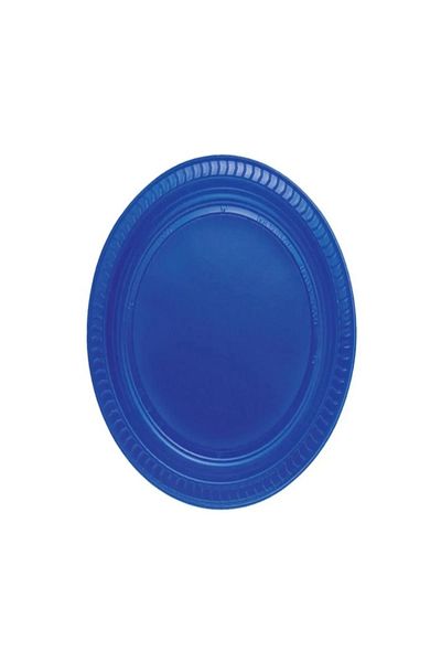 Ambalaj Evi Plate Set Plastic Plate Set Navy Blue 100 Piece Party Set