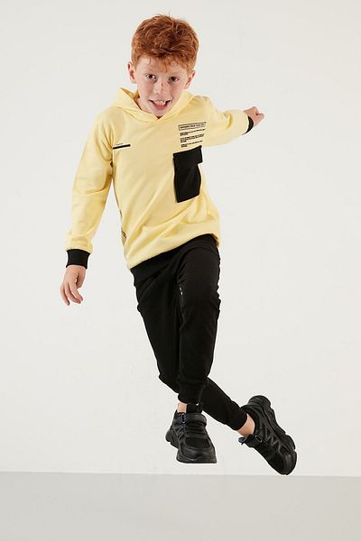 Lela 100% Cotton Printed Pocket Hooded Sports Suit Boy's Suit 59215602