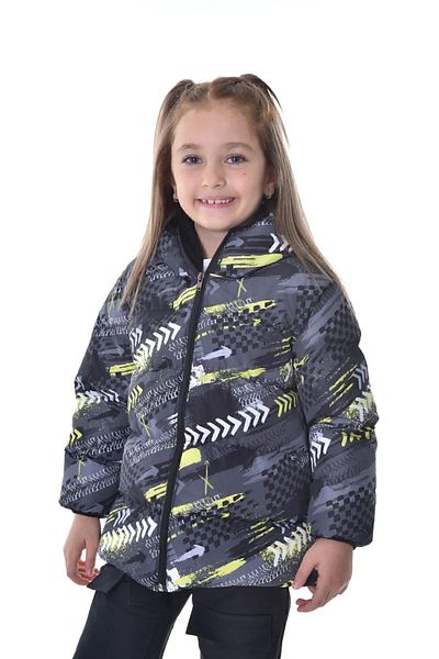 freemen Girl's Yellow Black Digital Pattern Fleece Water and Windproof Hooded Inflatable Winter Coat