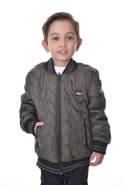 Montland Khaki Boy's Jacket - College Collar, Lined, Water and Windproof, Zippered Pocket Jacket