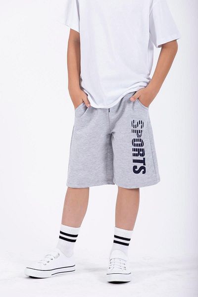zepkids Boy Capri - Gray Sports Printed