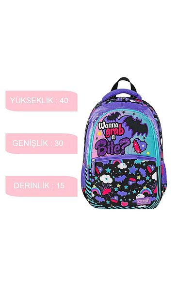 MUGGLE Rucsac de școală Gothic Girl cu 3 compartimente - MU-9109