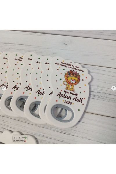 onuratasarlat 25 Pieces Newborn Foot Magnet - Birthday, Circumcision, Engagement, Promise and Lion Model