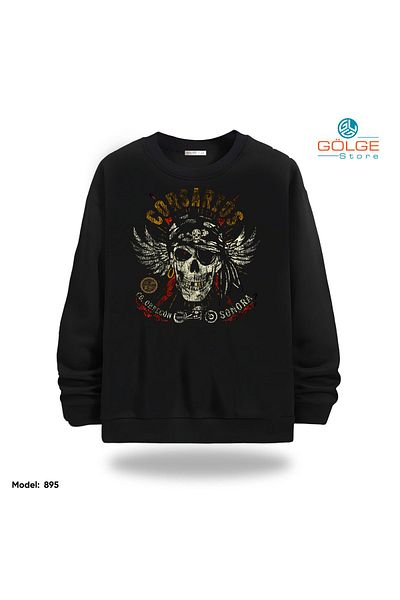 Gölge Store Motorcycles Chest Printed Slimfit Crew Neck 2 Thread Unisex Sweatshirt
