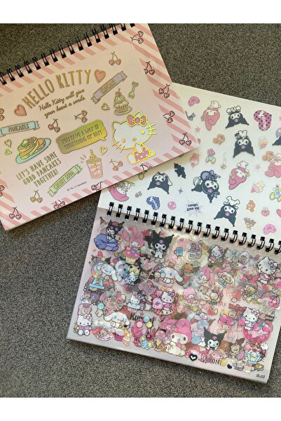 synshop Sanrio Kuromi Cinnamoroll My Melody Etiket Sticker Spiralli Defter Seti 10 Sayfa 500adet