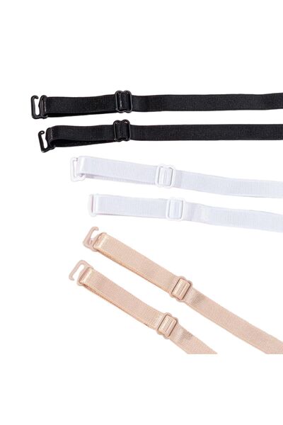 Genel Markalar Sütyen Askısı Siyah, Beyaz, Ten 3'lü Çift Set