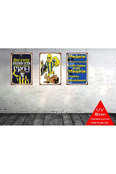 TAKIFİX Taraftar Temalı Turist Ömer3 Adet 20 x 30 CM MDF Duvar Tablosu 001