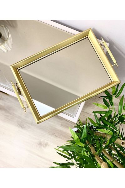 Sillage Home Mirrored Luxury Tray, Mirrored Tea and Presentation Tray, Engagement Tray