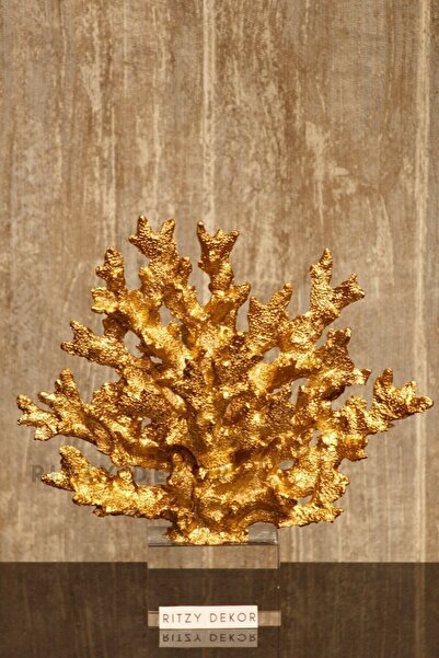 Ritzy Dekor Ev Dekorasyon Dekoratif Cam Ayaklı Mercan Desenli Heykel Tasarıml...