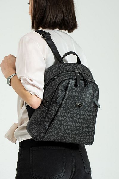 FiONA BAG Black Women's Backpack 6 Compartment Bag