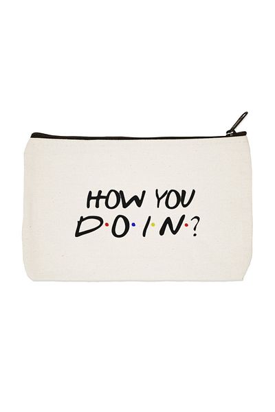 daystore Clutch How You Doin Friends Έντυπη υφασμάτινη τσάντα μακιγιάζ