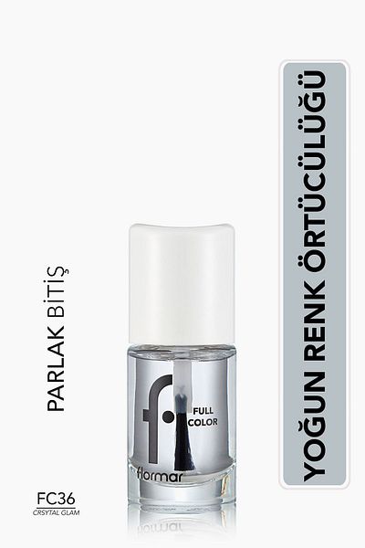 Flormar Intense Pigmented Shiny Nail Polish (TRANSPARENT) - Full Color Nail Enamel - Fc36 Crystal Glam8690604313266