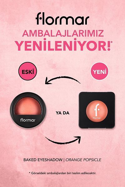 Flormar Yoğun Işıltılı Göz Farı - Baked Eyeshadow -003 Orange Popsicle- 8682536052382